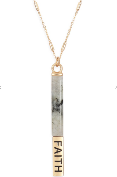 gray natural stone necklace